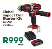 Einhell Impact Drill Starter Kit Cordless 1371732-Each