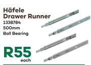 Hafele Drawer Runner 500mm Ball Bearing 1338784-Each
