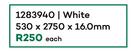 Melamine Shelving White 1283940-530 x 2750mm x 16.0mm Each