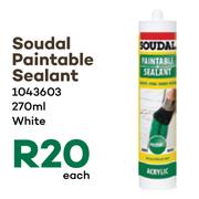 Soudal Paintable Sealant White 1043603-270ml Each