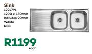Aspen Sink 1294791-1200 x 480mm Each