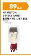 Hamilton 3 Piece Paint Brush Utility Set 25/50/75 1004110-Each