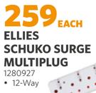 Ellies Schuko Surge Multiplug 1280927-Each