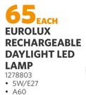 Eurolux Rechargeable Daylight LED Lamp 1278803-Each