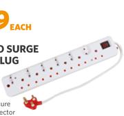 Ellies Schuko Surge Multiplug 1280927-Each