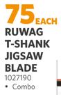 Ruwag T-Shank Jigsaw Blade 1027190-Each