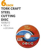 Tork Craft Steel Cutting Disc 1008272-115 x 1 x 22.2mm Each