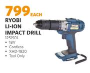 Ryobi Li-Ion Impact Drill 1251501-Each