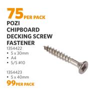Pozi Chipboard Decking Screw Fastener 1354423-Per pack