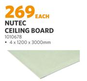 Nutec Ceiling Board 1010678-4 x 1200 x 3000mm Each