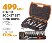 Kendo Socket Set 1/4In Drive 1309876-Each