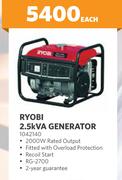Ryobi 2.5 KVA Generator 1042140-Each