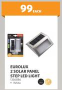 Eurolux 2 Solar Panel Step LED Light White 1356886-Each