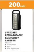 Switched Rechargeable Emergency Lantern 1366446-Each