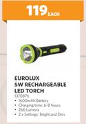 Eurolux 5W Rechargeable LED Torch 1370875-Each