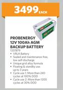 Probenergy 12 V 100Ah AGM Backup Battery 1337879-Each