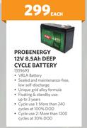 Probenergy 12V 8.5Ah Deep Cycle Battery 1339693-Each