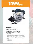Ryobi 18V 165mm Circular Saw 1277254-Each