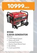 Ryobi 5.5 KVA Generator 1042141-Each