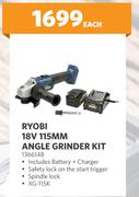 Ryobi 18V 115mm Angle Grinder Kit 1366148-Each