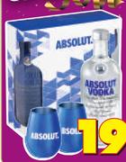 Absolut Vodka 750ml With 2 Mule Glasees 