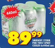 Smirnoff Storm Pine Twist Spirit Cooler-6x440ml Cans