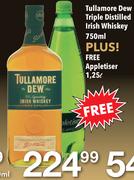 Tullamore Dew Triple Distilled Irish Whiskey 750ml Plus Free Appletiser 1.25ml Whisky-750ml