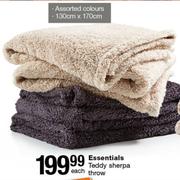 Essentials Teddy Sherpa Throw 130cm x 170cm-Each