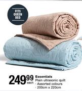 Essentials Plain Ultrasonic Quilt 200cm x 220cm-Each