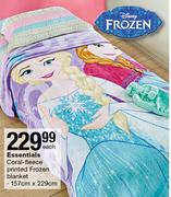 Essentials Coral-Fleece Printed Frozen Blanket 157cm x 229cm-Each