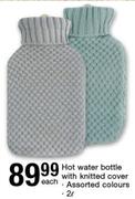2Ltr Hot Water Bottle With Knitted Cover-Each