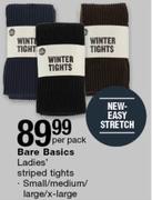 Bare Basics Ladies Striped Tights-Per Pack