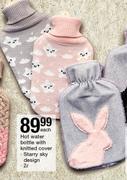 2Ltr Hot Water Bottle With Knitted Cover-Each