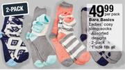 Bare Basics 2-Pack Ladies Cosy Sleep Socks-Per Pack