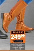 Ladies' Long Platform Cleated Boots-Per Pair