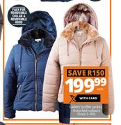 Ladies Puffer Jacket-Each