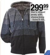 Men's Striped Jersey With Sherpa Lining-Each