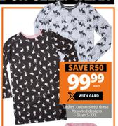 Ladies Cotton Sleep Dress-Each