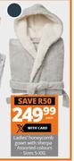 Ladies Honeycomb Gown With Sherpa-Each