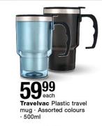 Travelvac 500ml Plastic Travel Mug-Each