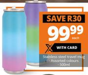 500ml Stainless Steel Travel Mug-Each
