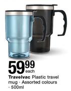 Travelvac 500ml Plastic Travel Mug-Each