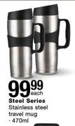 Steel Series 470ml Stainless Steel Travel Mug-Each