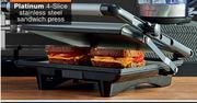 Platinum 4 Slice Stainless Steel Sandwich Press-Each