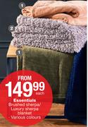 Essentials Brushed Sherpa Blanket-200cm x 200cm