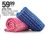 Jolly Tots Summer Fun Coral Fleece Blanket-75cm x 100cm Each