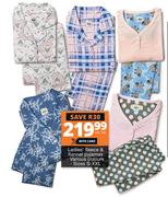 Ladies Fleece & Flannel Pyjamas-Per Set