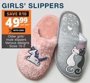Older Girl's Mule Slippers-Per Pair