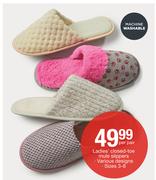 Ladies Closed Toe Mule Slippers-Per Pair