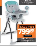 Little Me Aqua Bear High Chair-Each